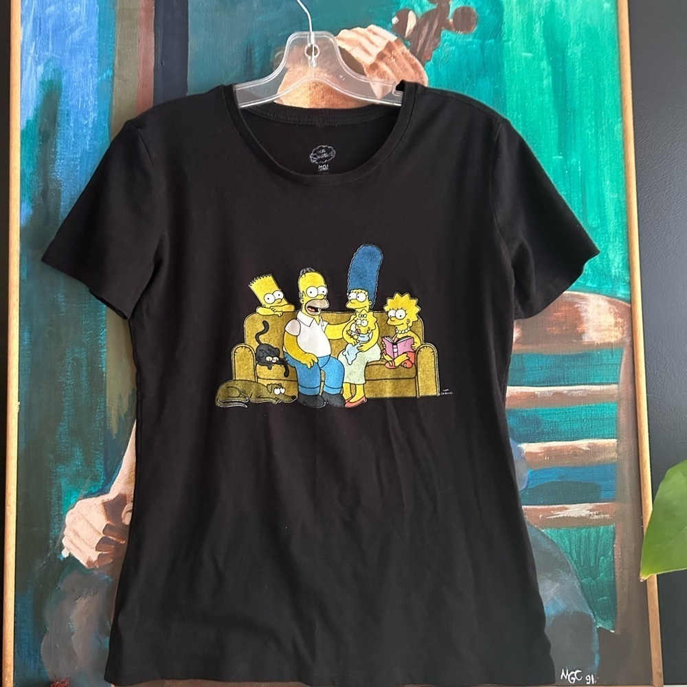 The Simpsons Black Cartoon Family Graphic Tee Small - Picture 3 of 14